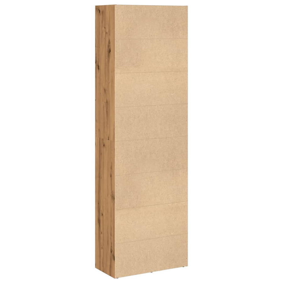 Boekenkast 60x30x189 cm bewerkt hout artisanaal eikenkleurig