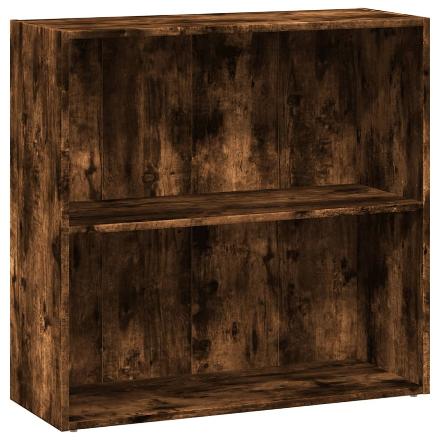 Boekenkast 80x30x77 cm bewerkt hout gerookt eikenkleurig