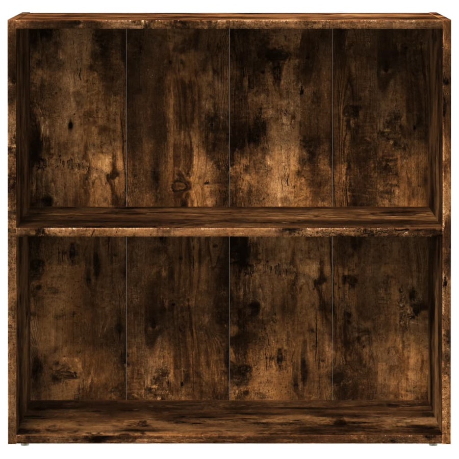 Boekenkast 80x30x77 cm bewerkt hout gerookt eikenkleurig