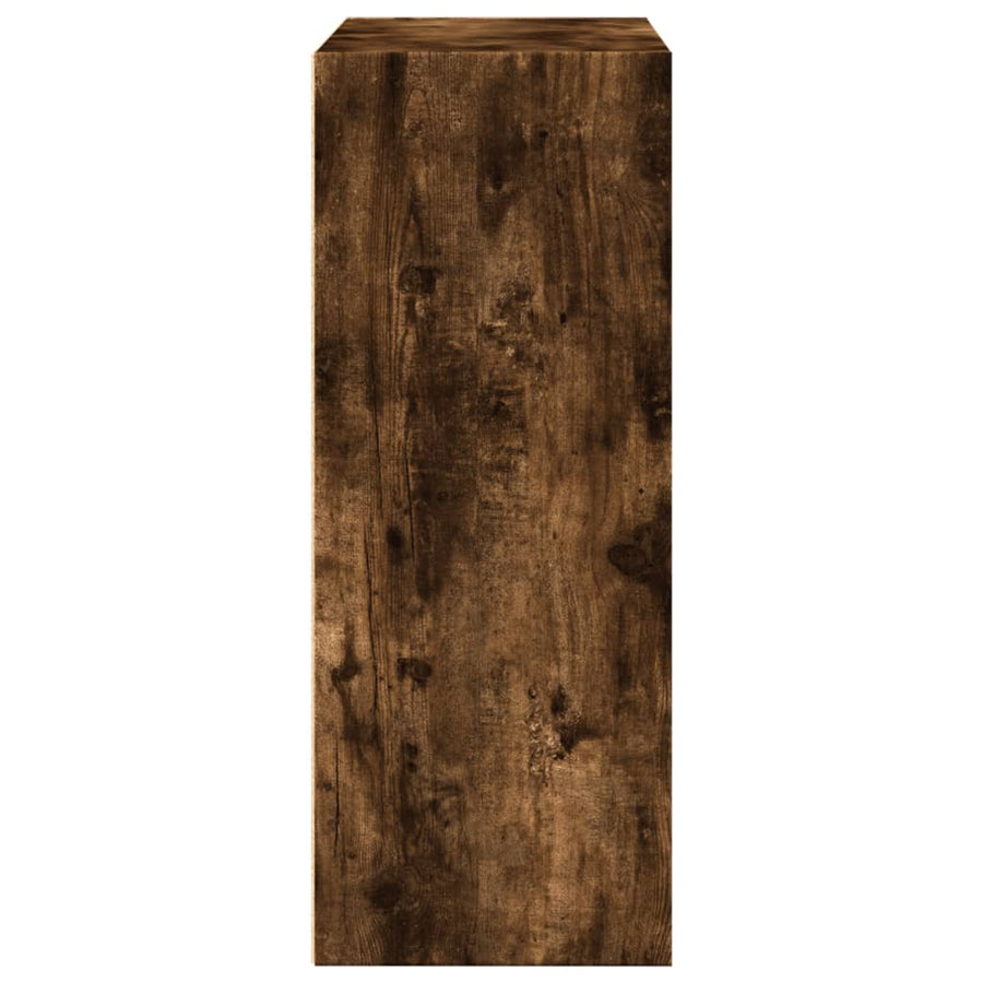 Boekenkast 80x30x77 cm bewerkt hout gerookt eikenkleurig