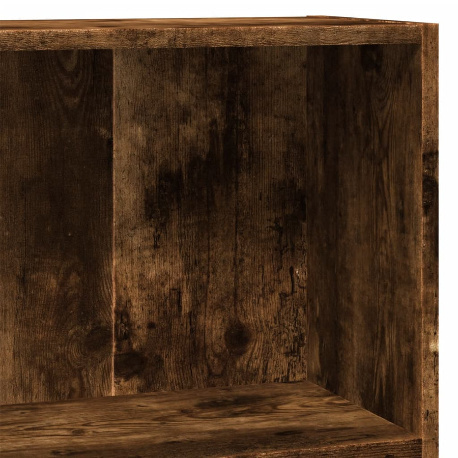 Boekenkast 80x30x77 cm bewerkt hout gerookt eikenkleurig
