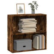 Boekenkast 80x30x77 cm bewerkt hout gerookt eiken