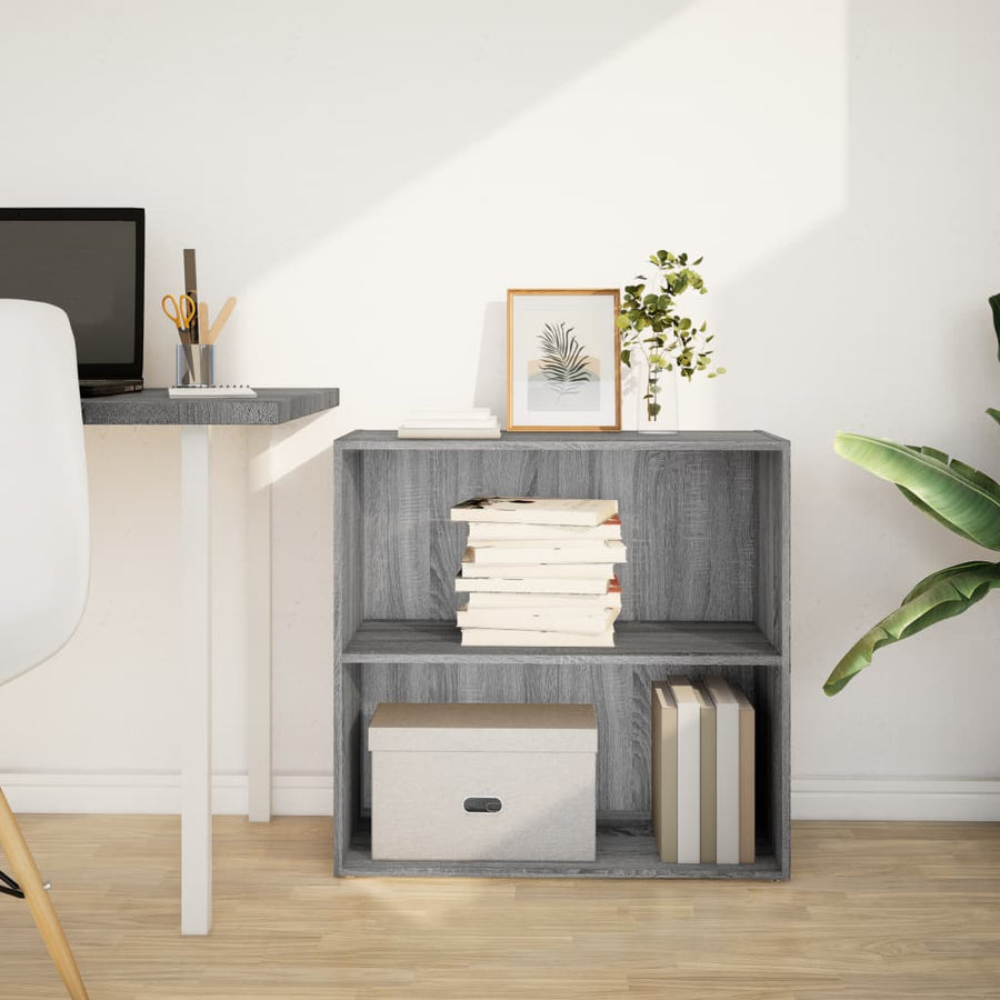 Boekenkast 80x30x77 cm bewerkt hout grijs sonoma eikenkleurig