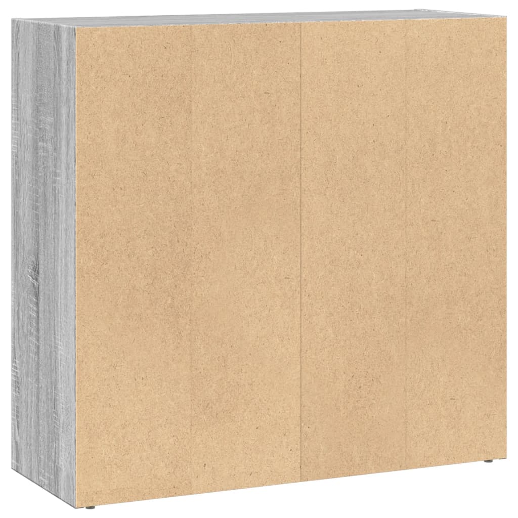 Boekenkast 80x30x77 cm bewerkt hout grijs sonoma eikenkleurig