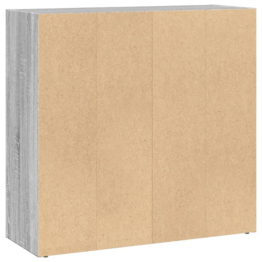 Boekenkast 80x30x77 cm bewerkt hout grijs sonoma eikenkleurig