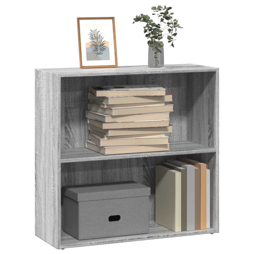 Boekenkast 80x30x77 cm bewerkt hout grijs sonoma eikenkleurig