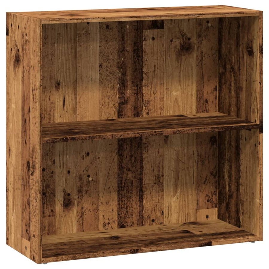 Boekenkast 80x30x77 cm bewerkt hout oud houtkleurig