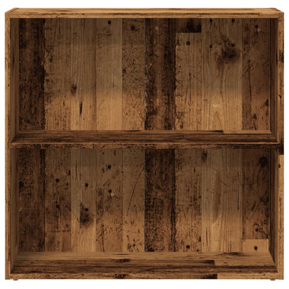 Boekenkast 80x30x77 cm bewerkt hout oud houtkleurig