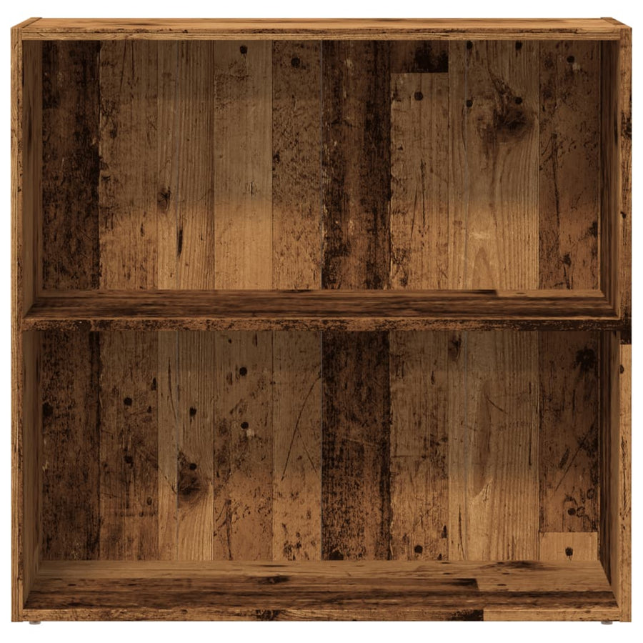 Boekenkast 80x30x77 cm bewerkt hout oud houtkleurig