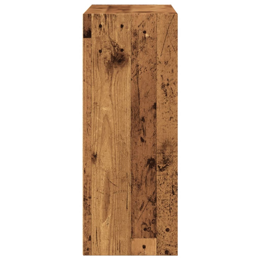 Boekenkast 80x30x77 cm bewerkt hout oud houtkleurig