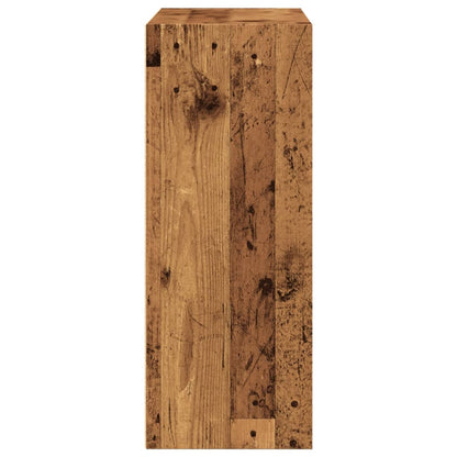 Boekenkast 80x30x77 cm bewerkt hout oud houtkleurig