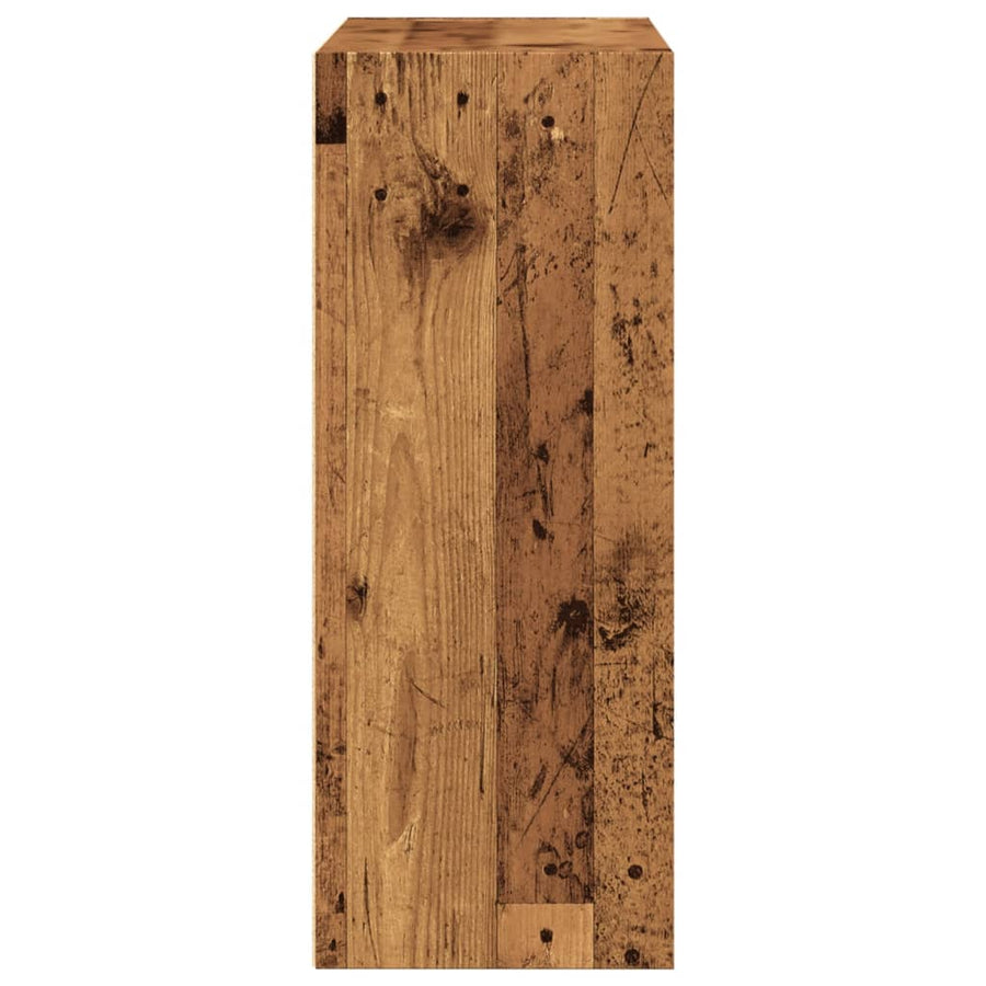 Boekenkast 80x30x77 cm bewerkt hout oud houtkleurig