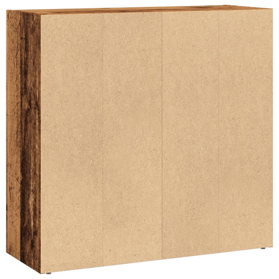 Boekenkast 80x30x77 cm bewerkt hout oud houtkleurig