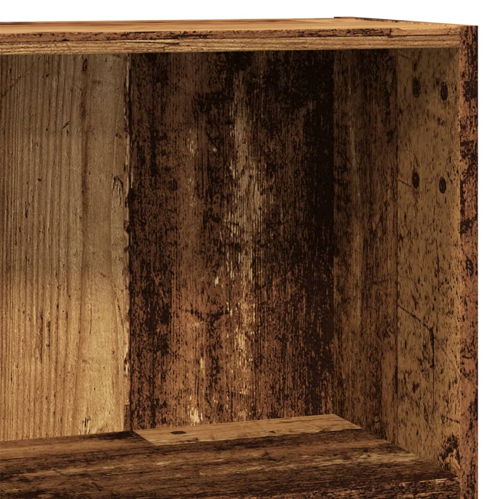 Boekenkast 80x30x77 cm bewerkt hout oud houtkleurig