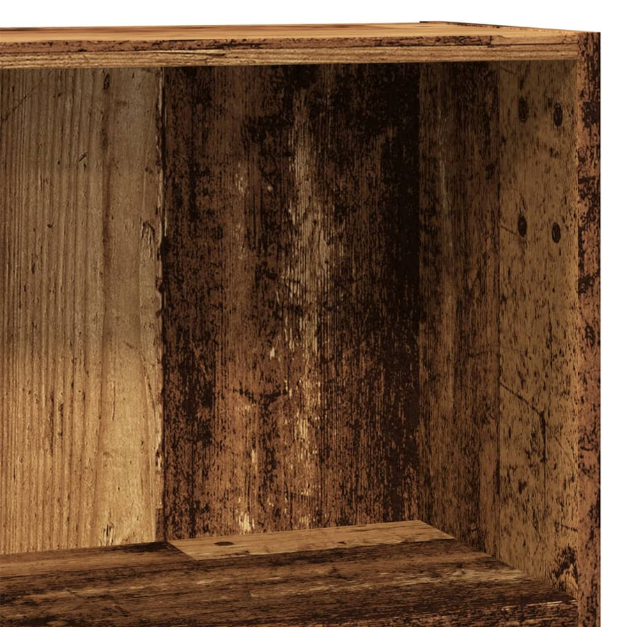 Boekenkast 80x30x77 cm bewerkt hout oud houtkleurig