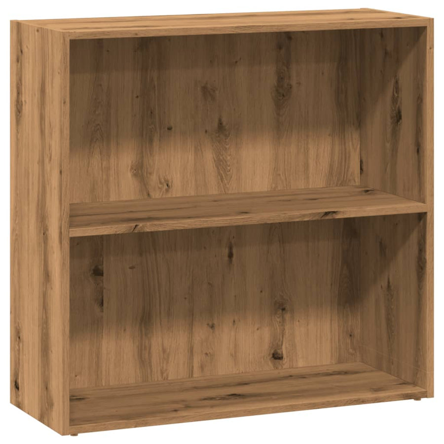 Boekenkast 80x30x77 cm bewerkt hout artisanaal eikenkleurig