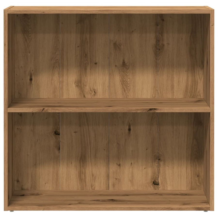Boekenkast 80x30x77 cm bewerkt hout artisanaal eikenkleurig