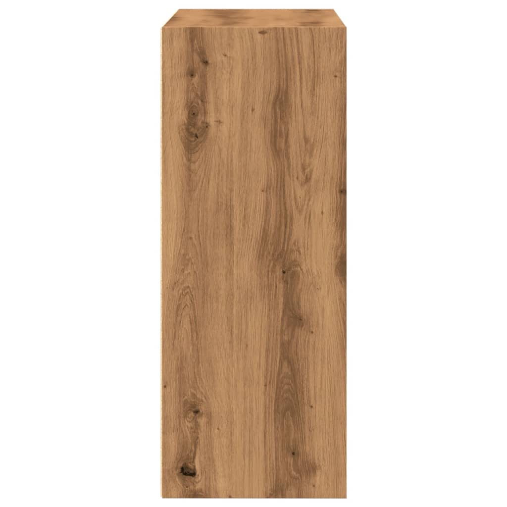 Boekenkast 80x30x77 cm bewerkt hout artisanaal eikenkleurig