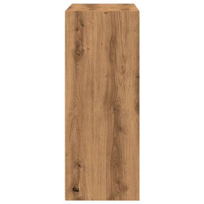 Boekenkast 80x30x77 cm bewerkt hout artisanaal eikenkleurig