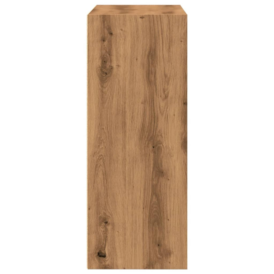 Boekenkast 80x30x77 cm bewerkt hout artisanaal eikenkleurig