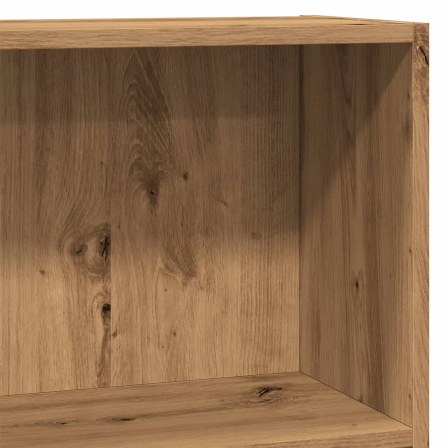 Boekenkast 80x30x77 cm bewerkt hout artisanaal eikenkleurig