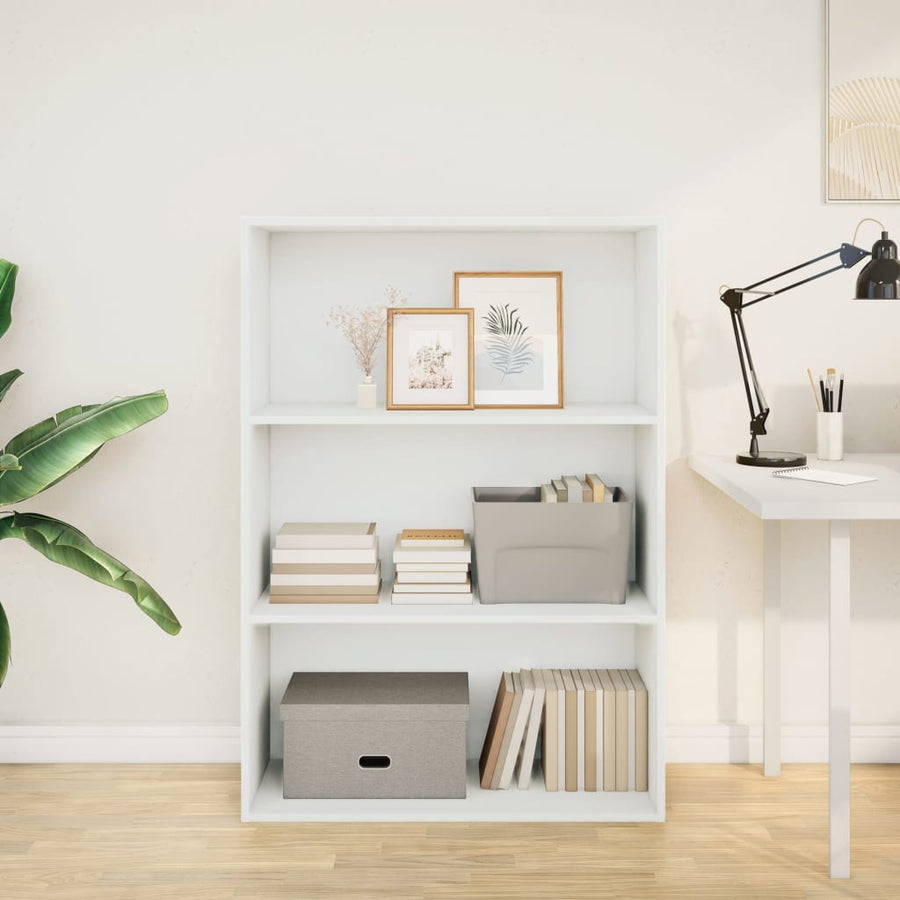Boekenkast 80x30x114 cm bewerkt hout wit