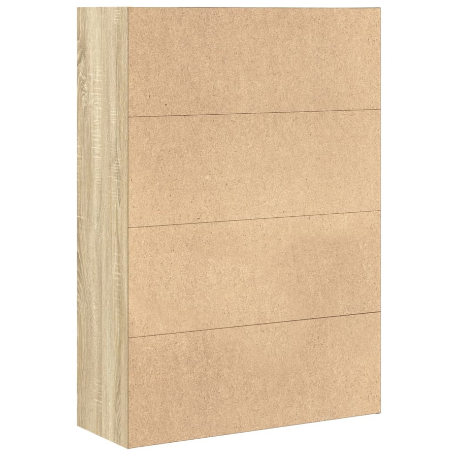 Boekenkast 80x30x114 cm bewerkt hout sonoma eikenkleurig