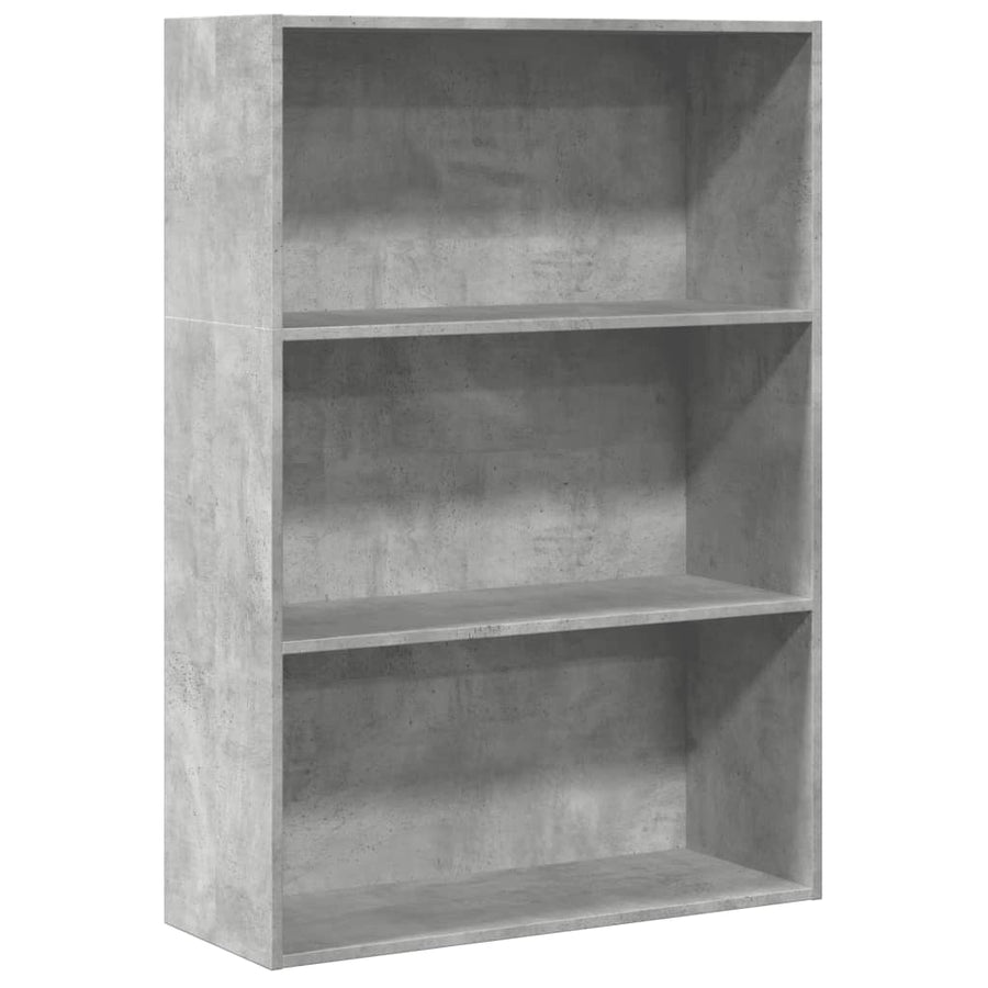 Boekenkast 80x30x114 cm bewerkt hout betongrijs