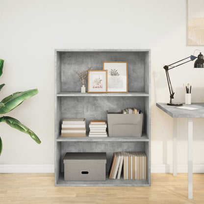 Boekenkast 80x30x114 cm bewerkt hout betongrijs
