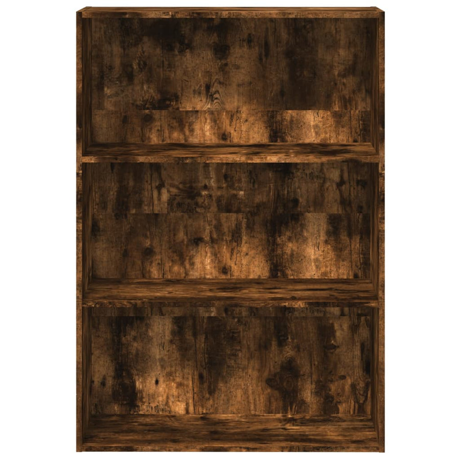 Boekenkast 80x30x114 cm bewerkt hout gerookt eikenkleurig