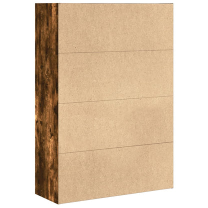 Boekenkast 80x30x114 cm bewerkt hout gerookt eikenkleurig