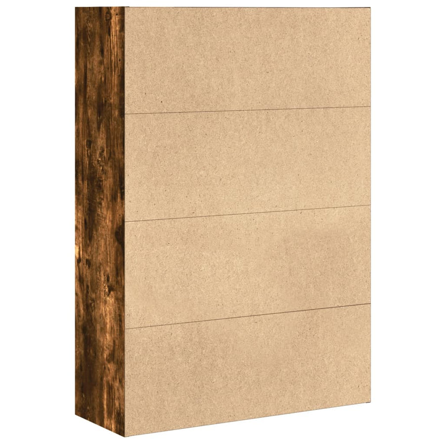 Boekenkast 80x30x114 cm bewerkt hout gerookt eikenkleurig