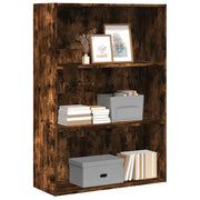 Boekenkast 80x30x114 cm bewerkt hout gerookt eiken