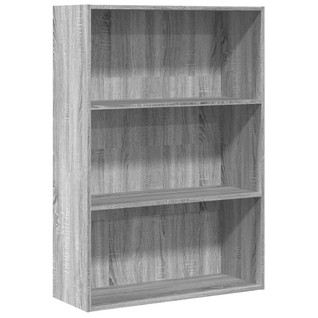 Boekenkast 80x30x114 cm bewerkt hout grijs sonoma eikenkleurig