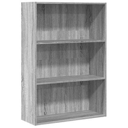 Boekenkast 80x30x114 cm bewerkt hout grijs sonoma eikenkleurig