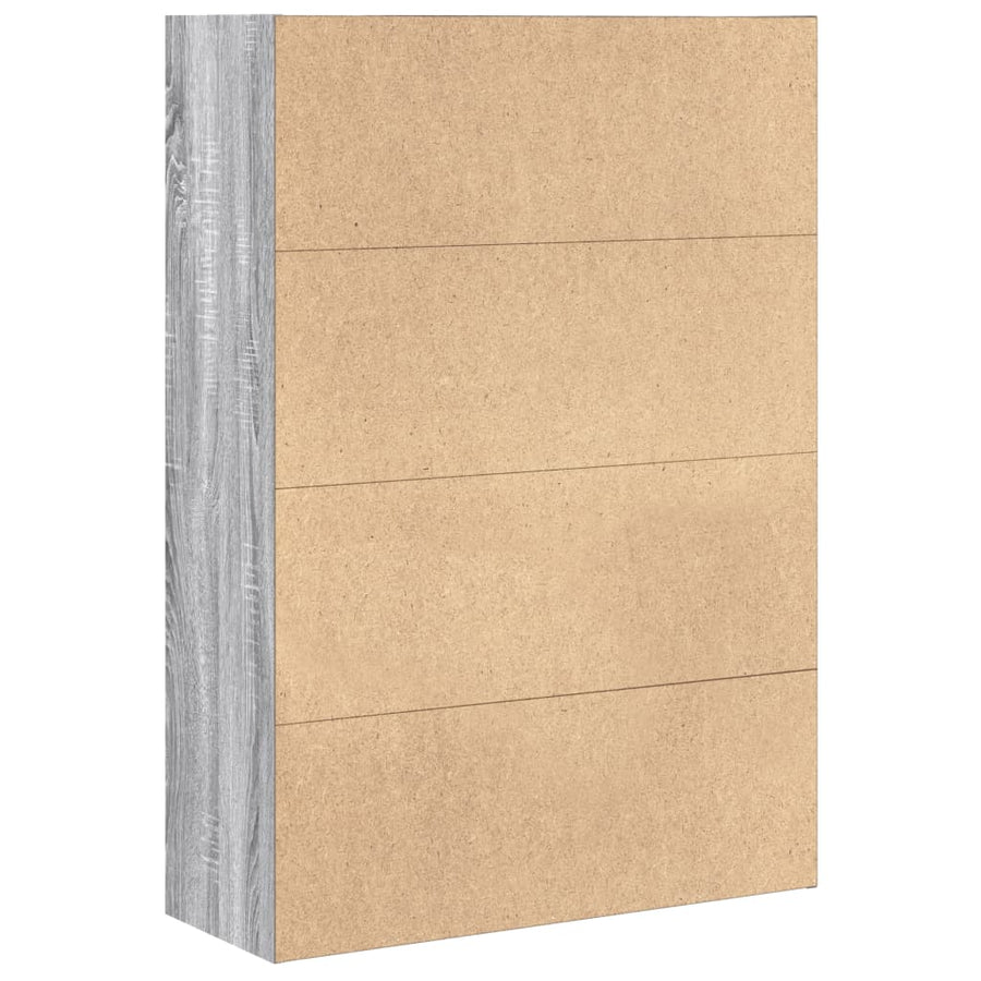 Boekenkast 80x30x114 cm bewerkt hout grijs sonoma eikenkleurig