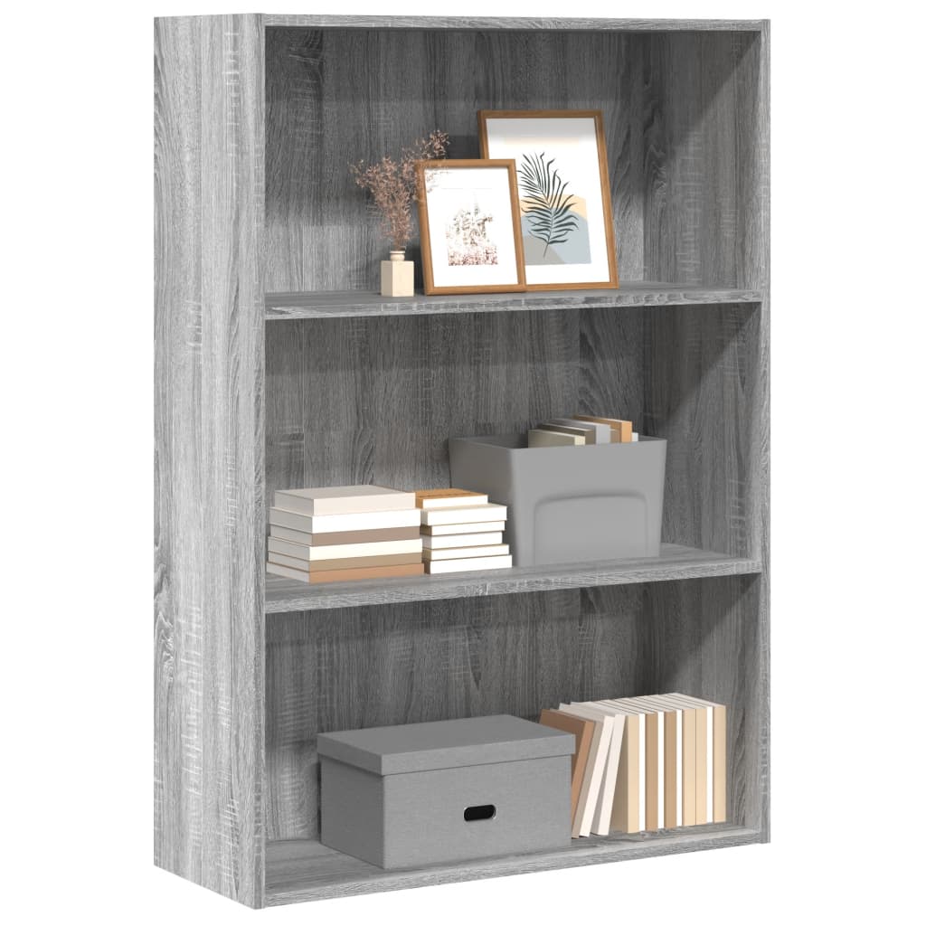 Boekenkast 80x30x114 cm bewerkt hout grijs sonoma eikenkleurig