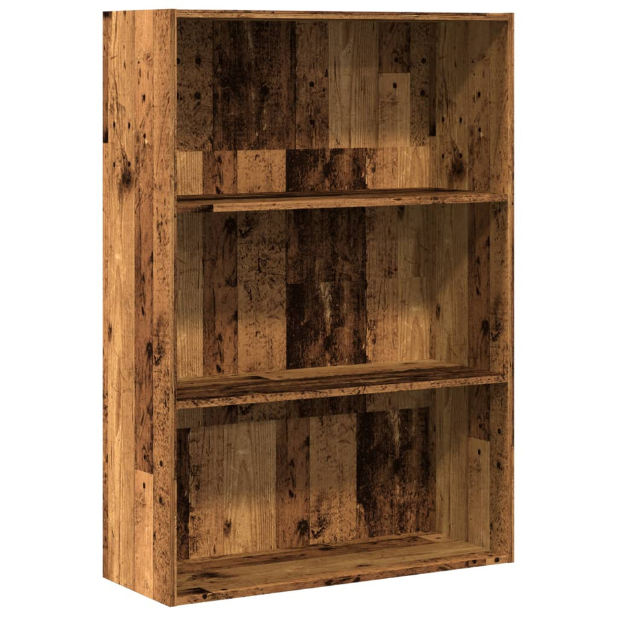 Boekenkast 80x30x114 cm bewerkt hout oud houtkleurig