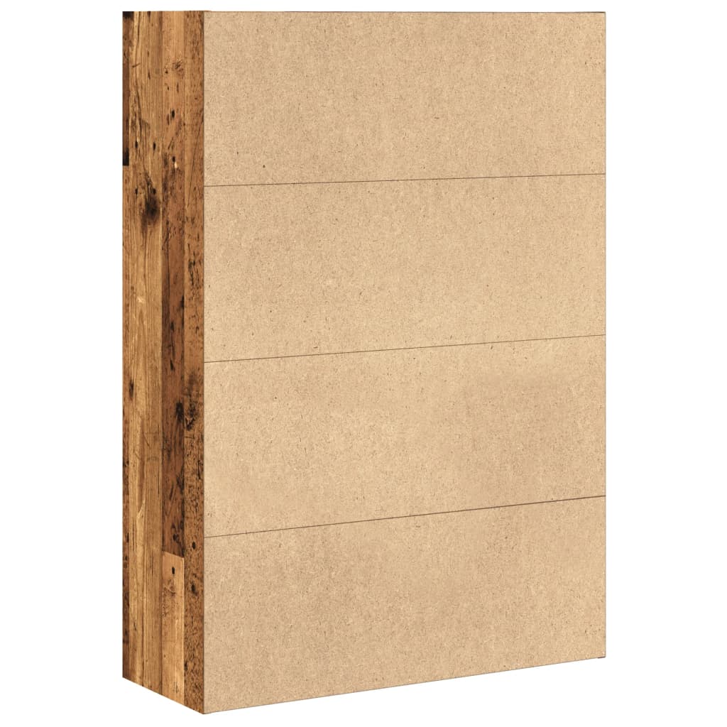 Boekenkast 80x30x114 cm bewerkt hout oud houtkleurig