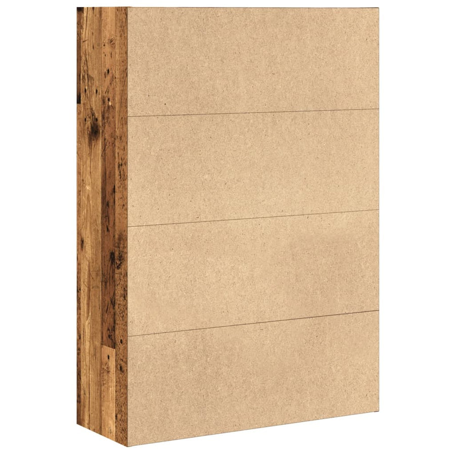 Boekenkast 80x30x114 cm bewerkt hout oud houtkleurig