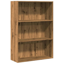 Boekenkast 80x30x114 cm bewerkt hout artisanaal eikenkleurig