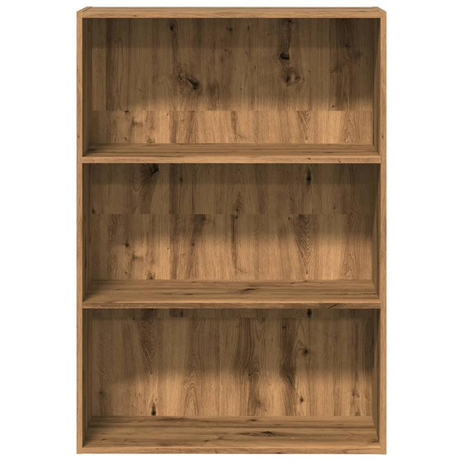 Boekenkast 80x30x114 cm bewerkt hout artisanaal eikenkleurig