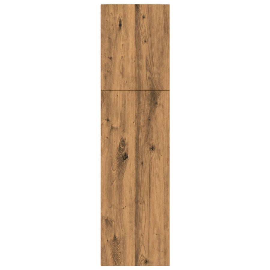 Boekenkast 80x30x114 cm bewerkt hout artisanaal eikenkleurig
