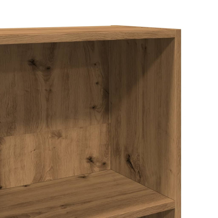 Boekenkast 80x30x114 cm bewerkt hout artisanaal eikenkleurig