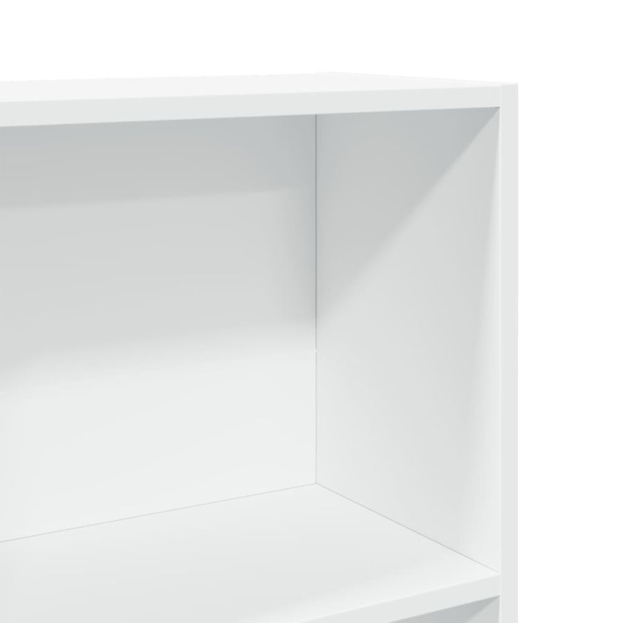 Boekenkast 80x30x152 cm bewerkt hout wit