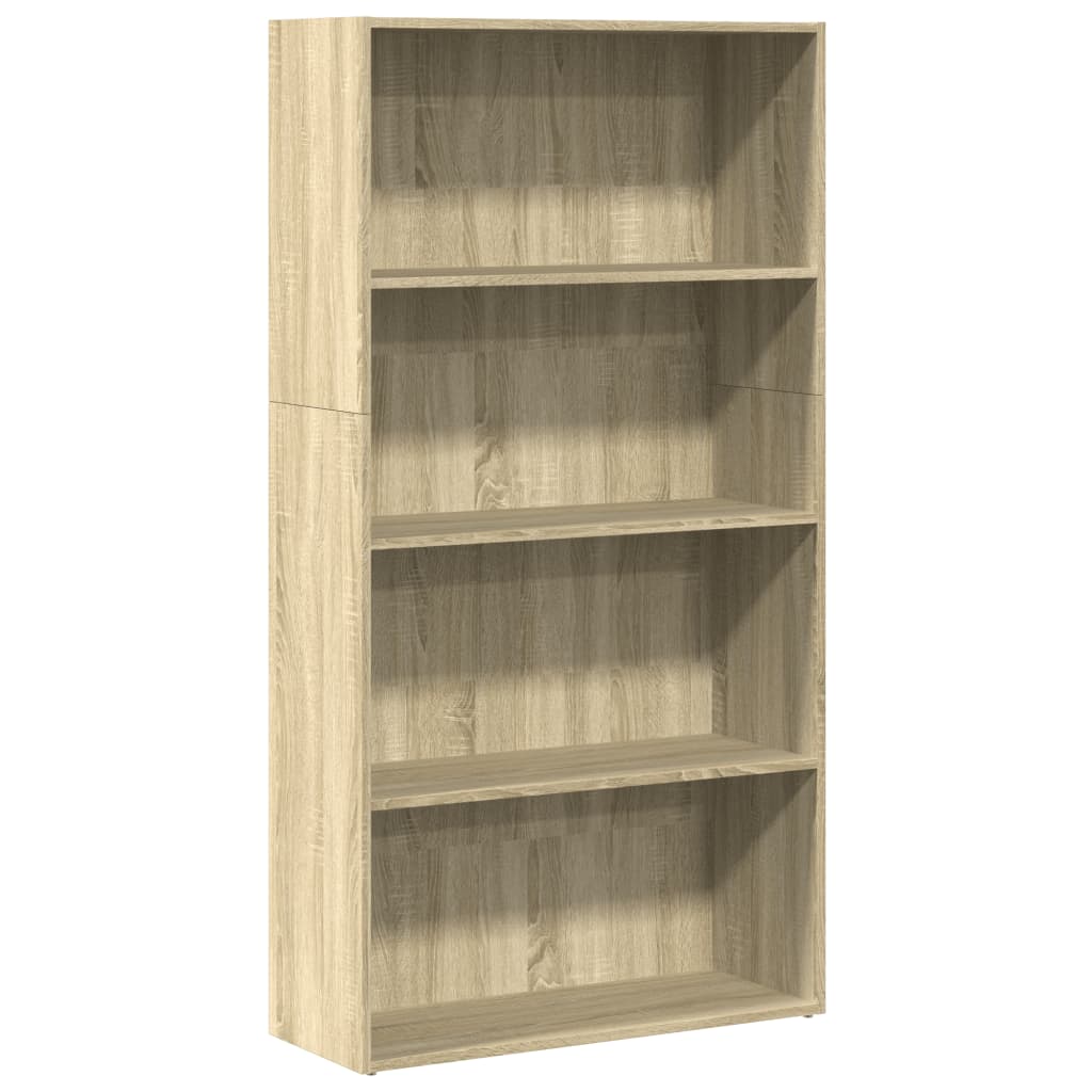 Boekenkast 80x30x152 cm bewerkt hout sonoma eikenkleurig