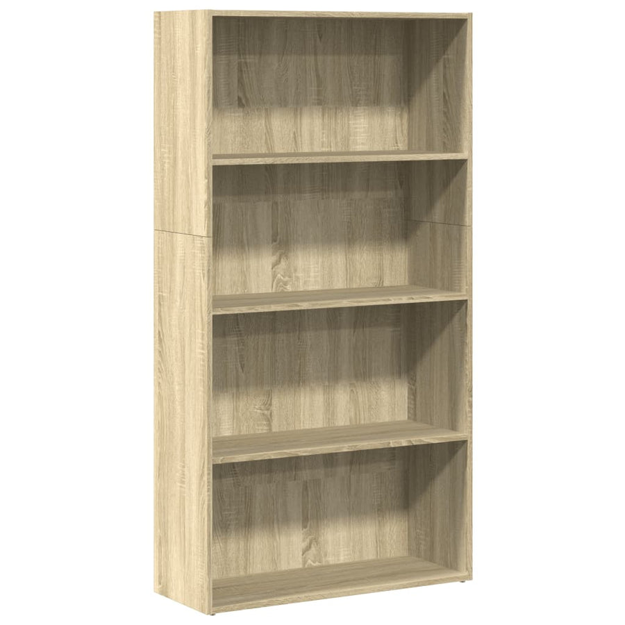 Boekenkast 80x30x152 cm bewerkt hout sonoma eikenkleurig