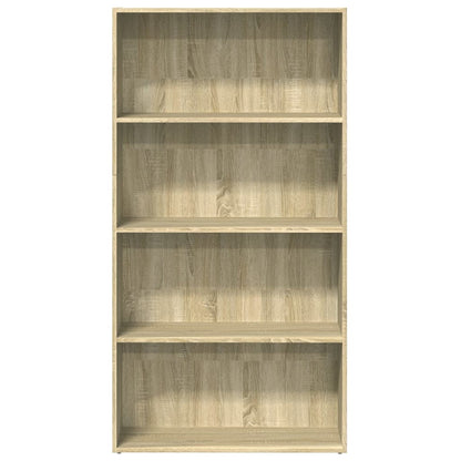 Boekenkast 80x30x152 cm bewerkt hout sonoma eikenkleurig
