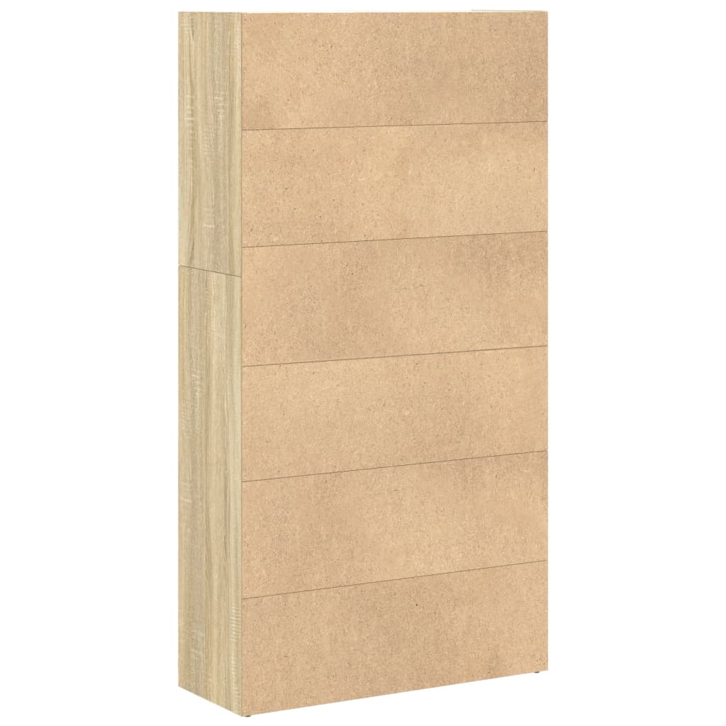 Boekenkast 80x30x152 cm bewerkt hout sonoma eikenkleurig