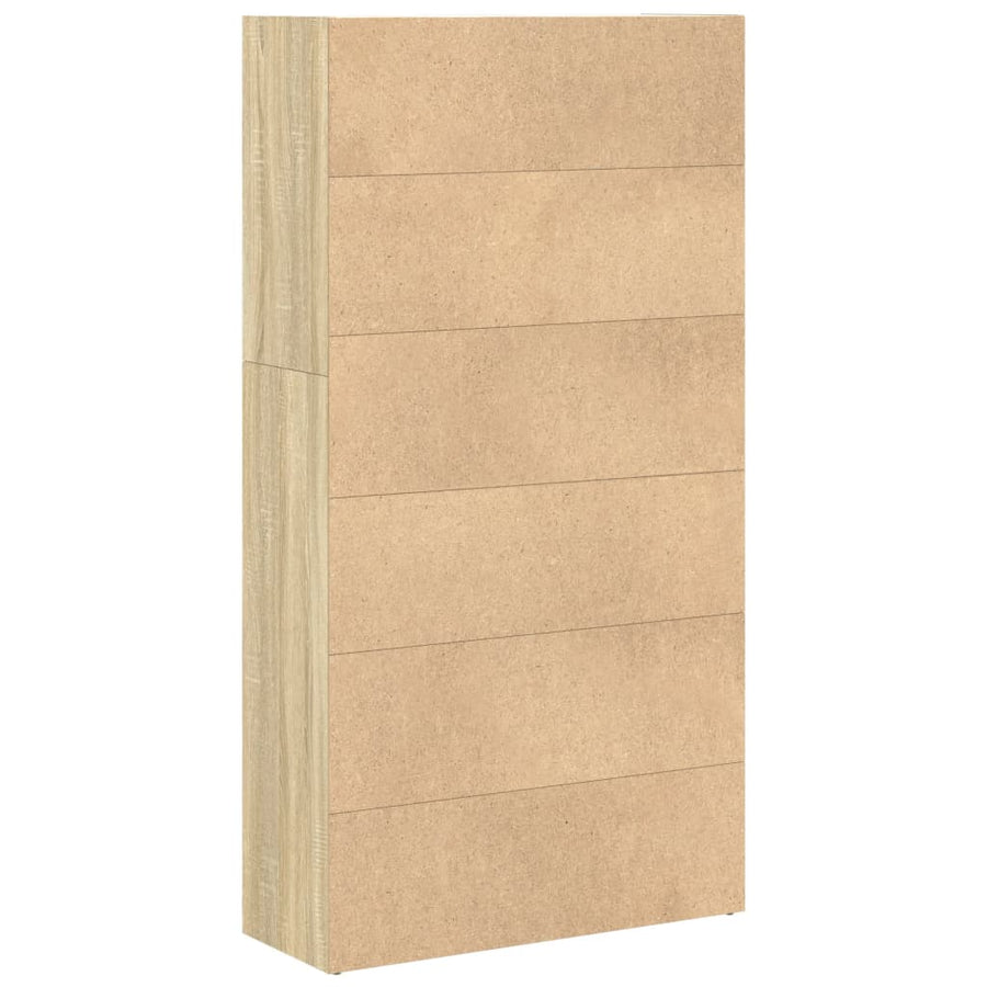 Boekenkast 80x30x152 cm bewerkt hout sonoma eikenkleurig